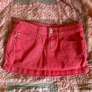 Vibrant Pink Denim Mini Skirt